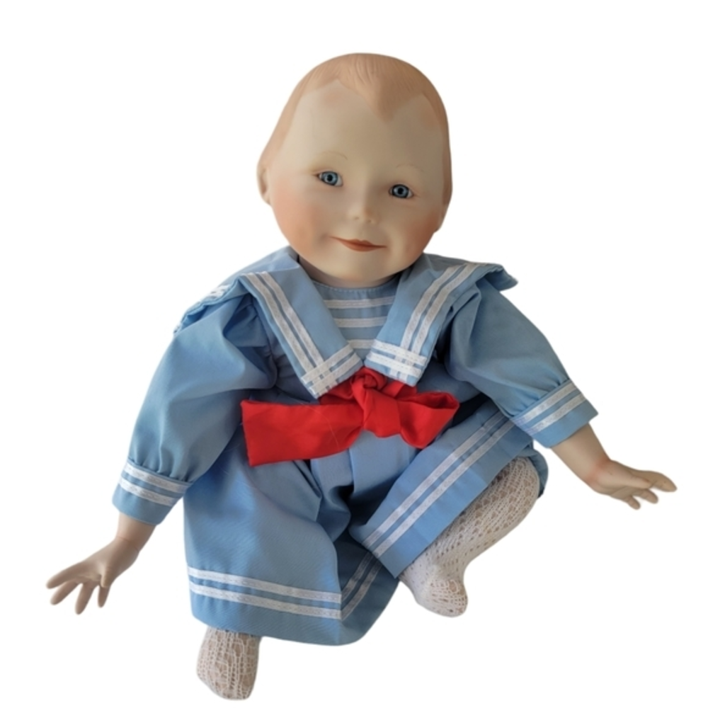 Vintage Yolanda Bello SAILOR GIRL BOW DRESS Ashton Drake Porcelain Doll numbered